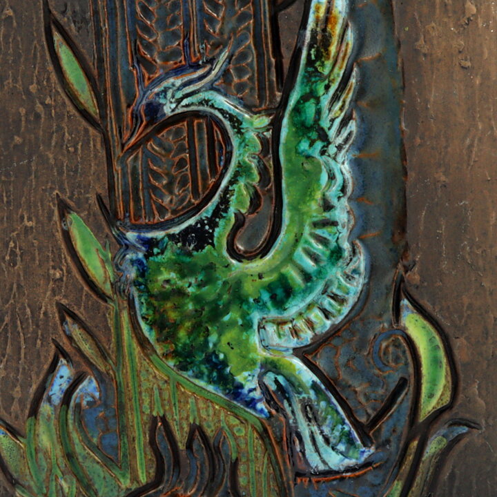 Dagny Petrusson (1950s) Wall Plaque with Bird Scene Decor 29 cm