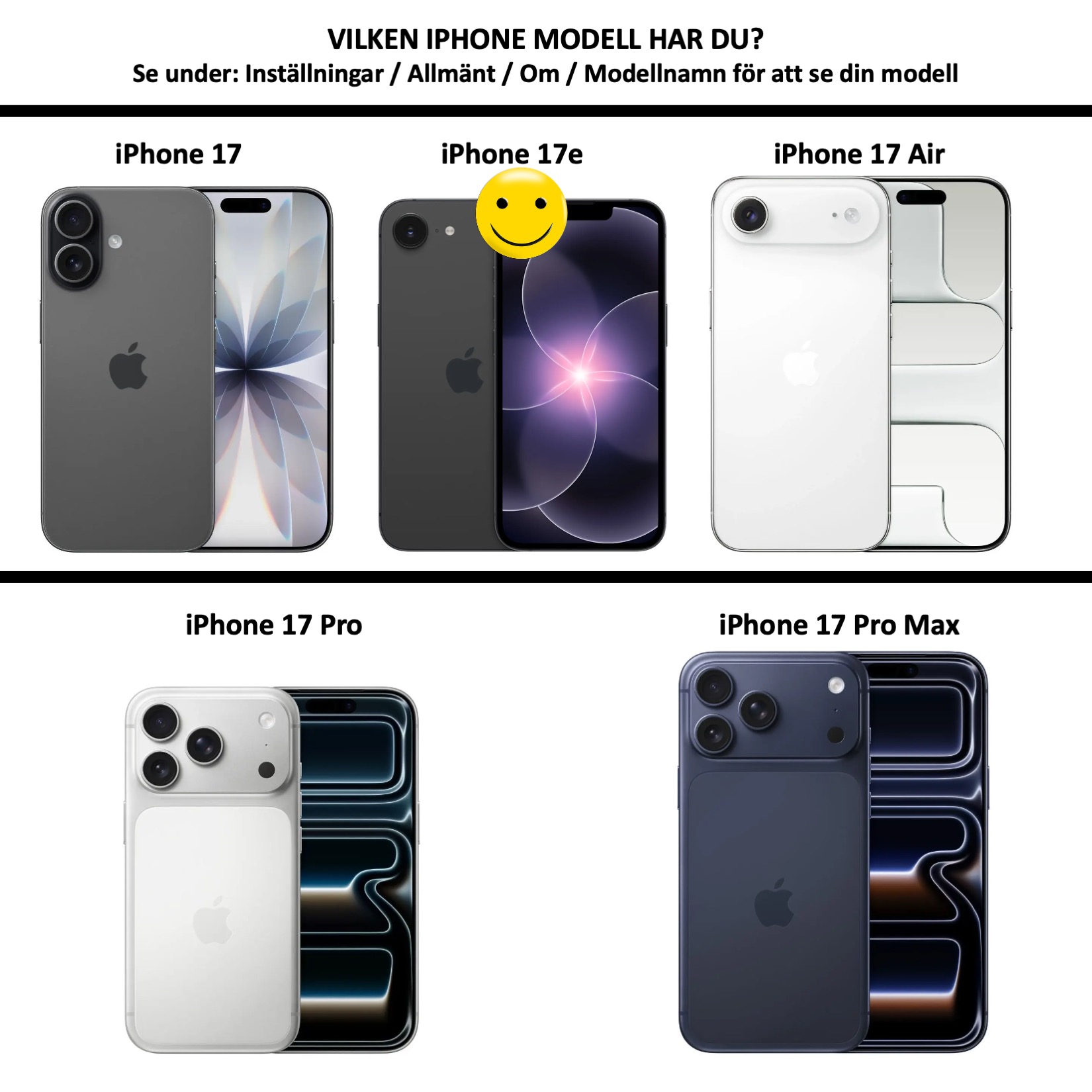 1SWEDEN Iphone 17e skal mobilskal TPU - VÄLJ: - 2