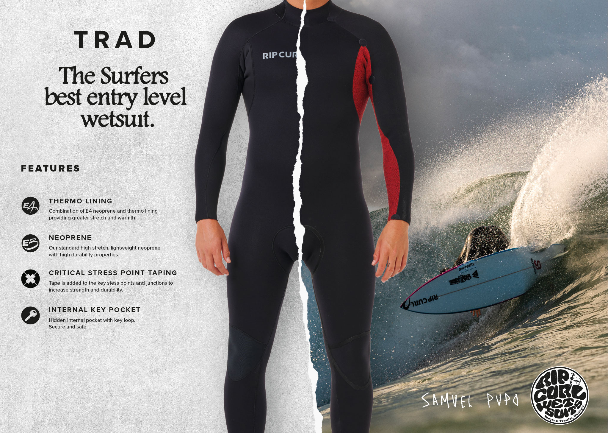 Rip Curl våtdräkt Trad 4/3 BZ - 3