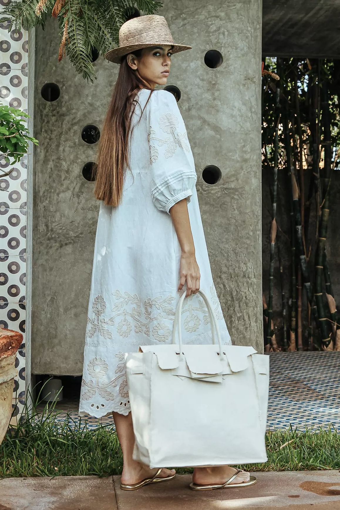 Rose And Rose - Large Canvas Bag Natural - 2