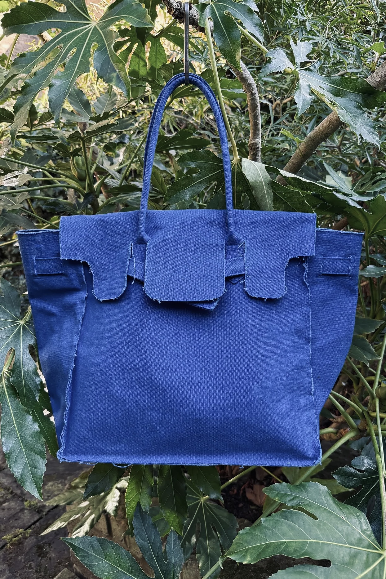 Rose And Rose - Large Canvas Bag Blue