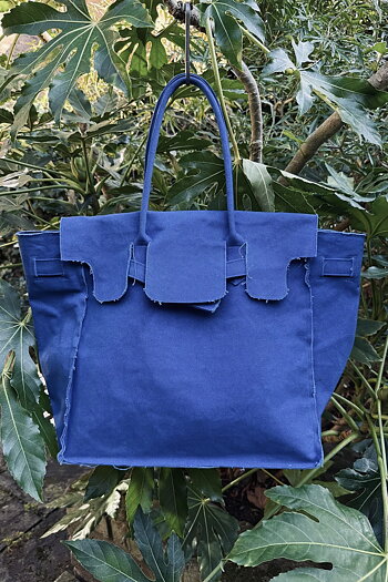 Rose And Rose - Large Canvas Bag Blue