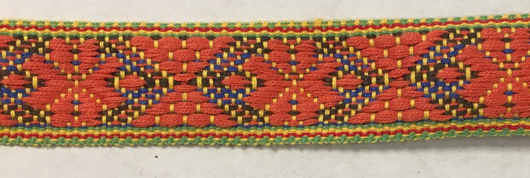 Hemslöjdsband Folkdräkt Orange STUV 1,5m