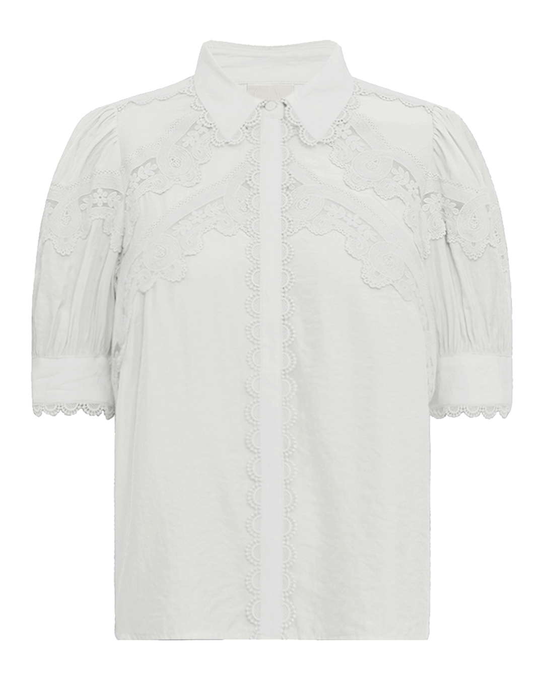Blus Corna kort ärm & spets upptill offwhite