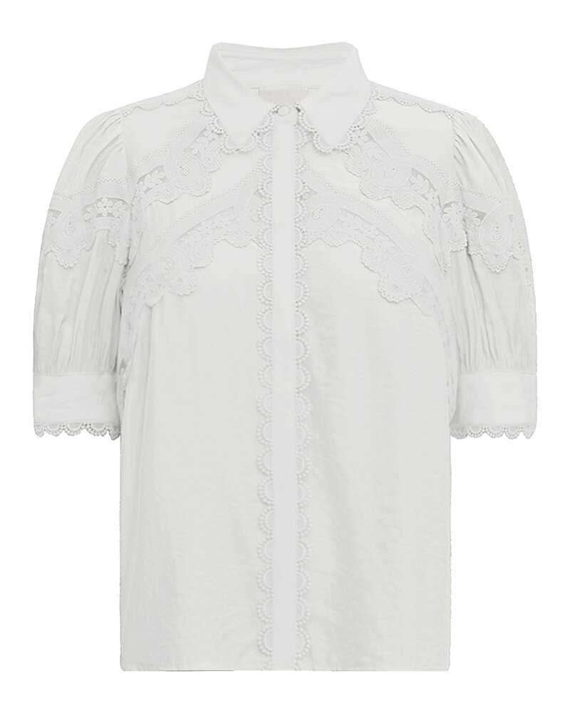 Blus Corna kort ärm & spets upptill offwhite