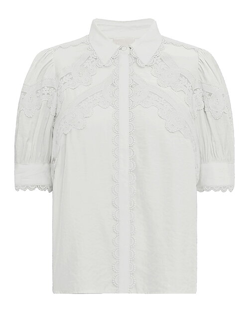 Blus Corna kort ärm & spets upptill offwhite