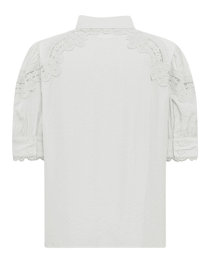 Blus Corna kort ärm & spets upptill offwhite