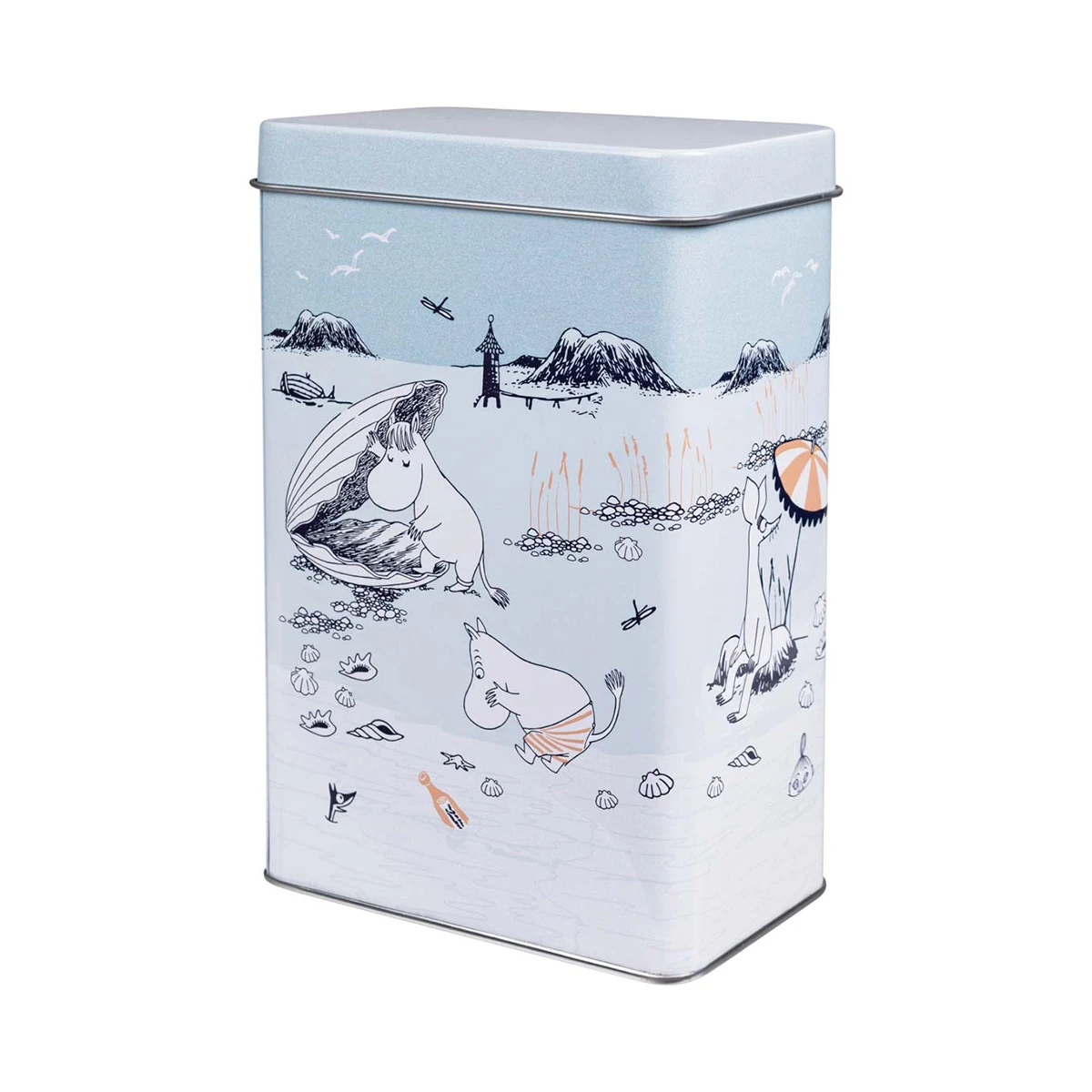 Moomin Coffee Tin Summer – Moomin Metal Tin Beach Design with the Moomin Family & Seashells – 500 g