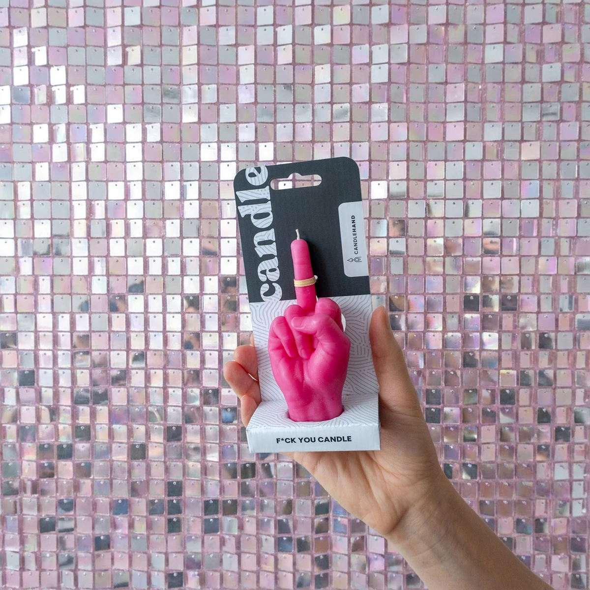 Candle Hand - F*ck You, small pink - 4