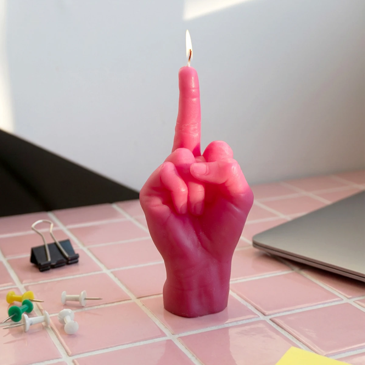 Candle Hand - F*ck You, small pink - 6