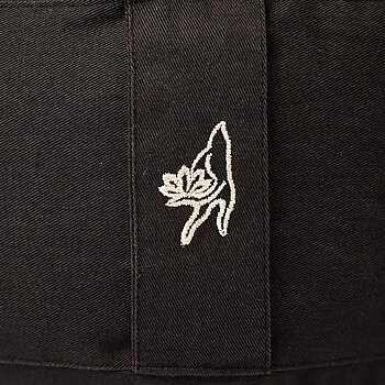 Meditationskudde svart 7 chakran ekologisk bomull (OCS)