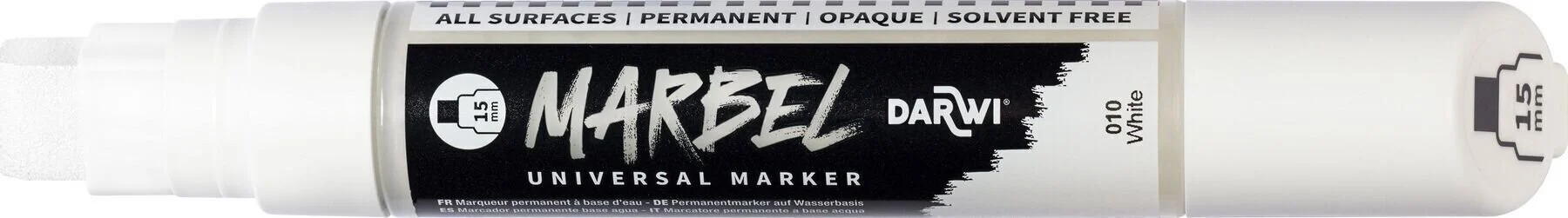 Marbel Universal Marker Rectangular Wide Tip 15mm White N°010