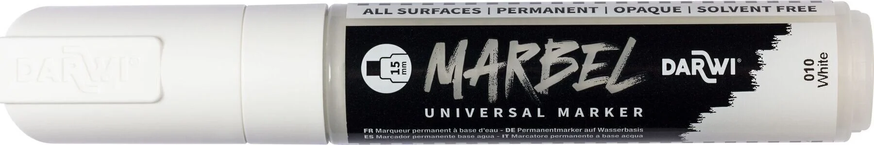 Marbel Universal Marker Rectangular Wide Tip 15mm White N°010 - 2