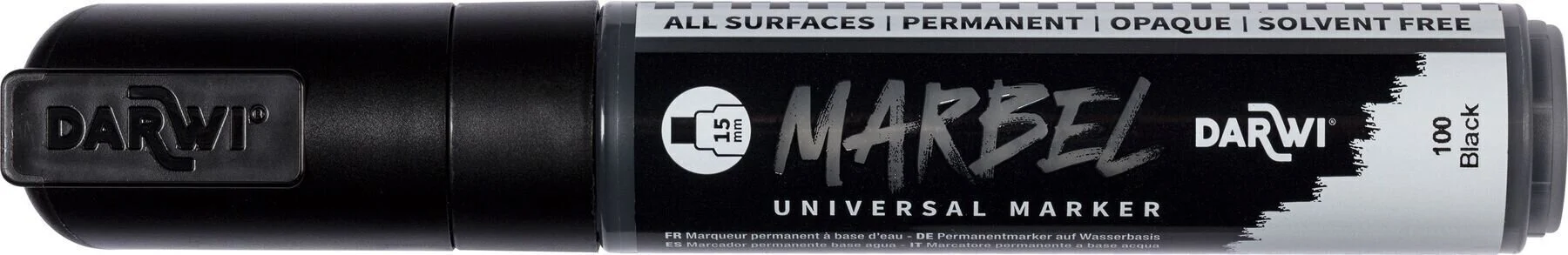 Marbel Universal Marker Rectangular Wide Tip 15mm Black N°100 - 3