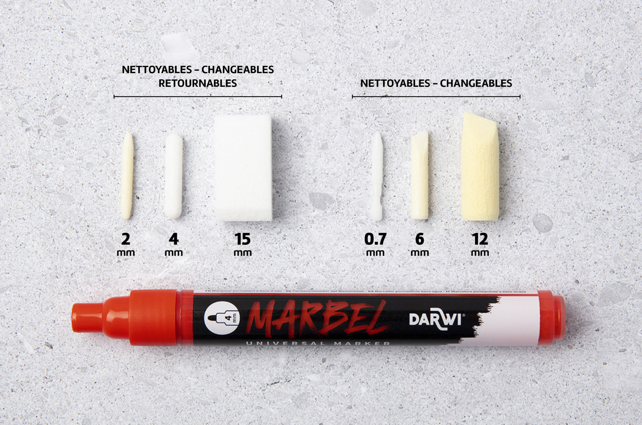 Marbel Universal Marker Extra Fine Pointed Tip 0,7mm White N°010 - 5