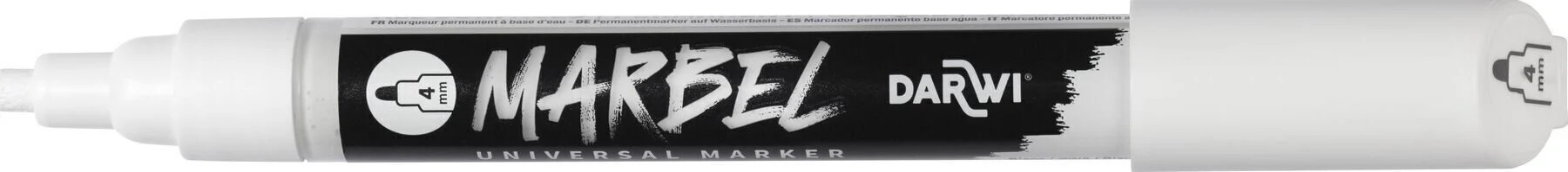 Marbel Universal Marker Medium Round Tip 4mm White N°010