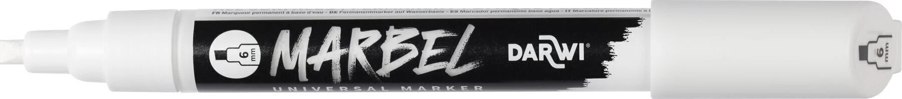 Marbel Universal Marker Chisel Medium Tip 6mm White N°010