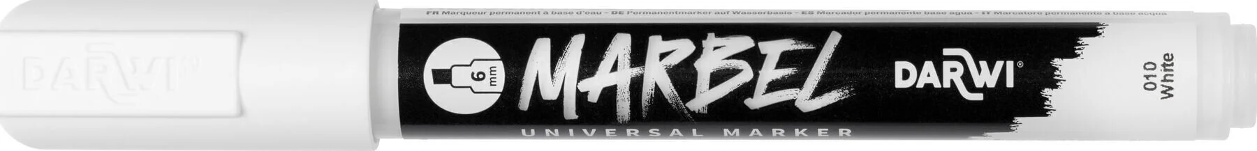 Marbel Universal Marker Chisel Medium Tip 6mm White N°010 - 2