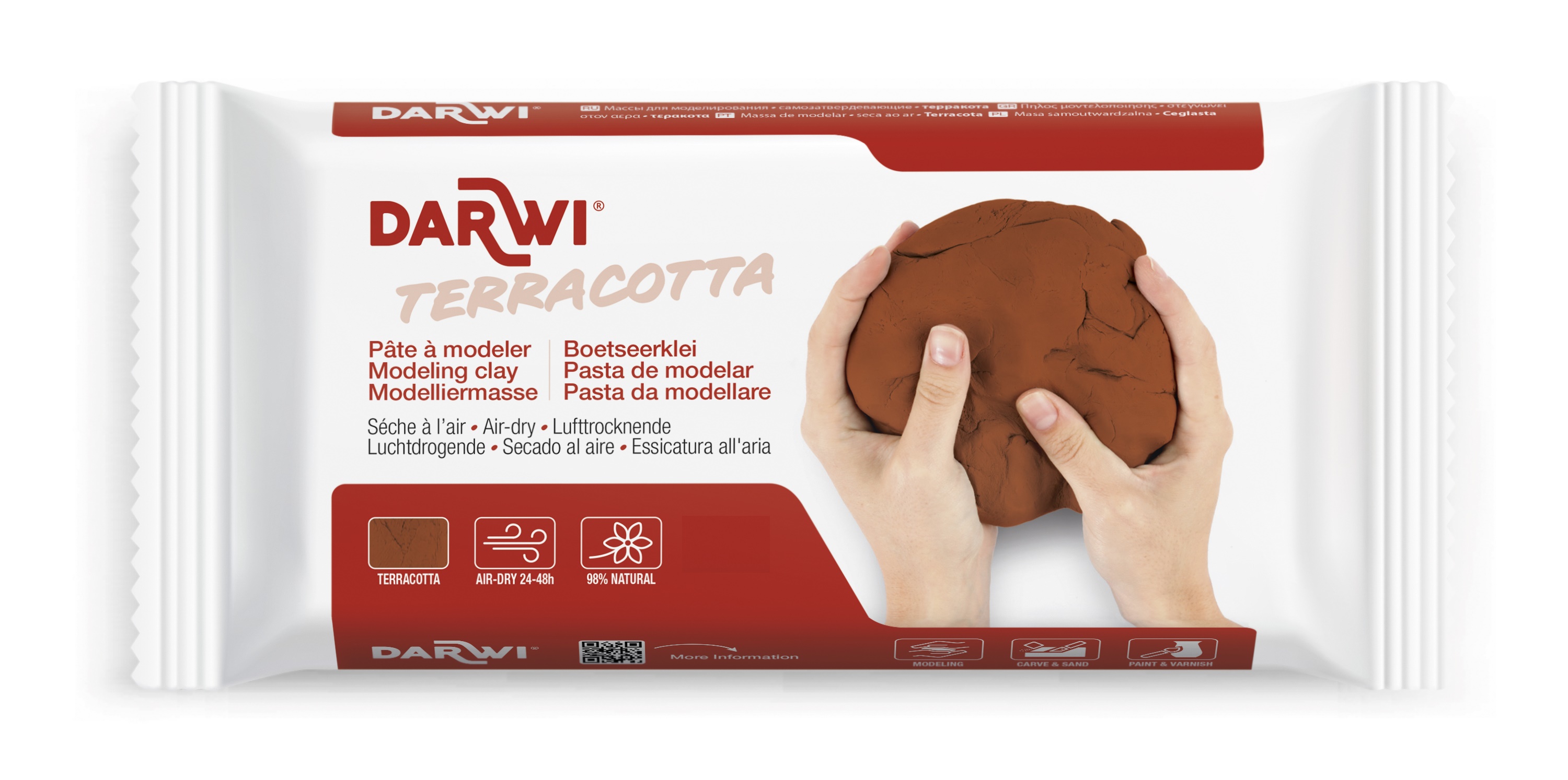 DARWI Självhärdande Lera Terracotta 250 g - 4