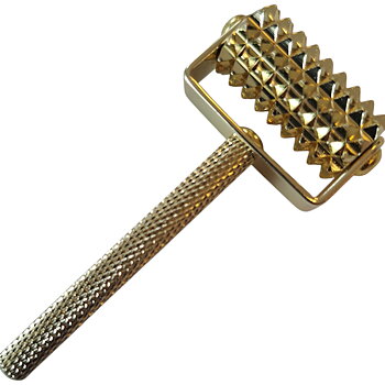 Derma Roller, golden drum, short handle