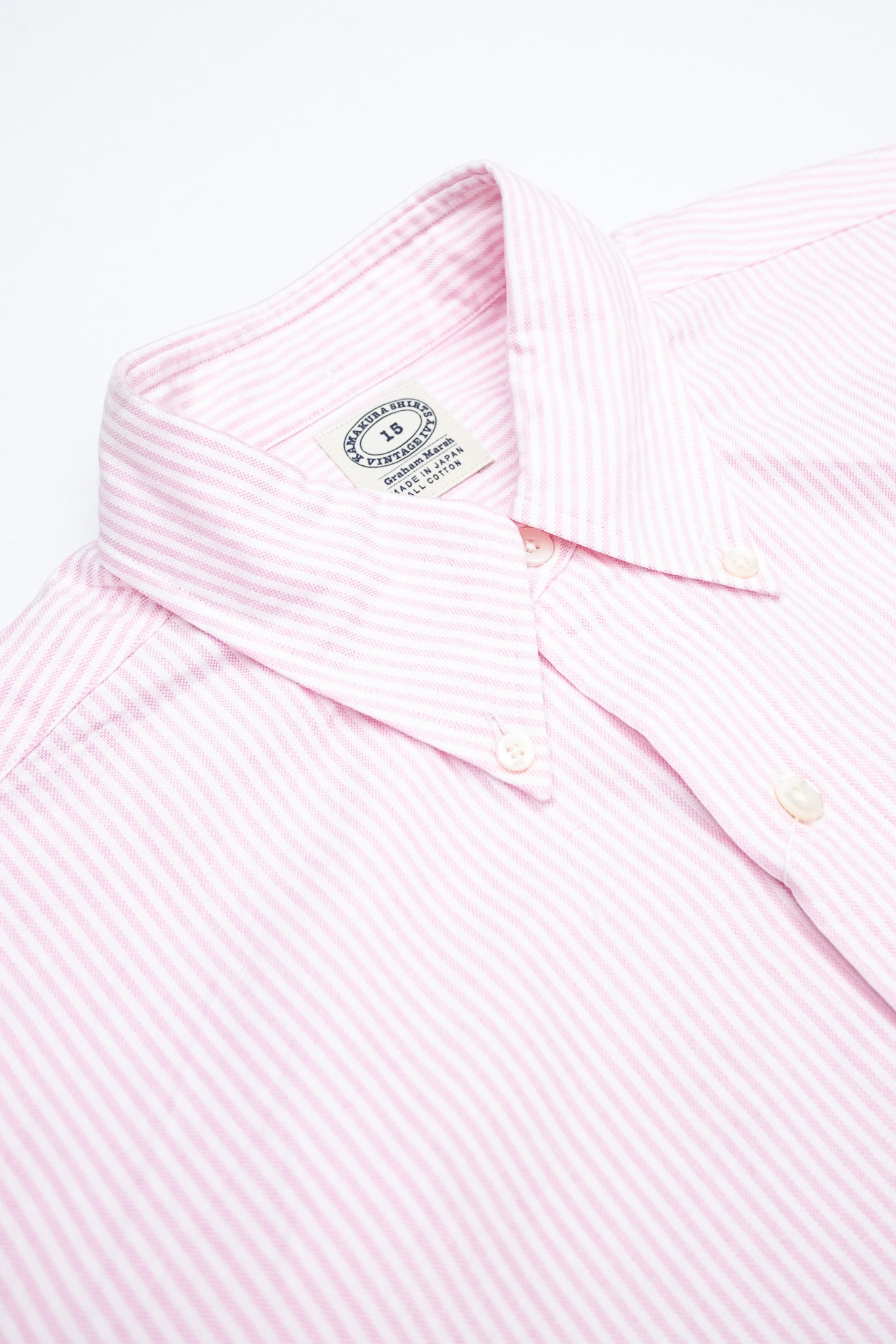 Kamakura - Vintage Ivy Fit Button Down Oxford Shirt Pink University Stripe - 2