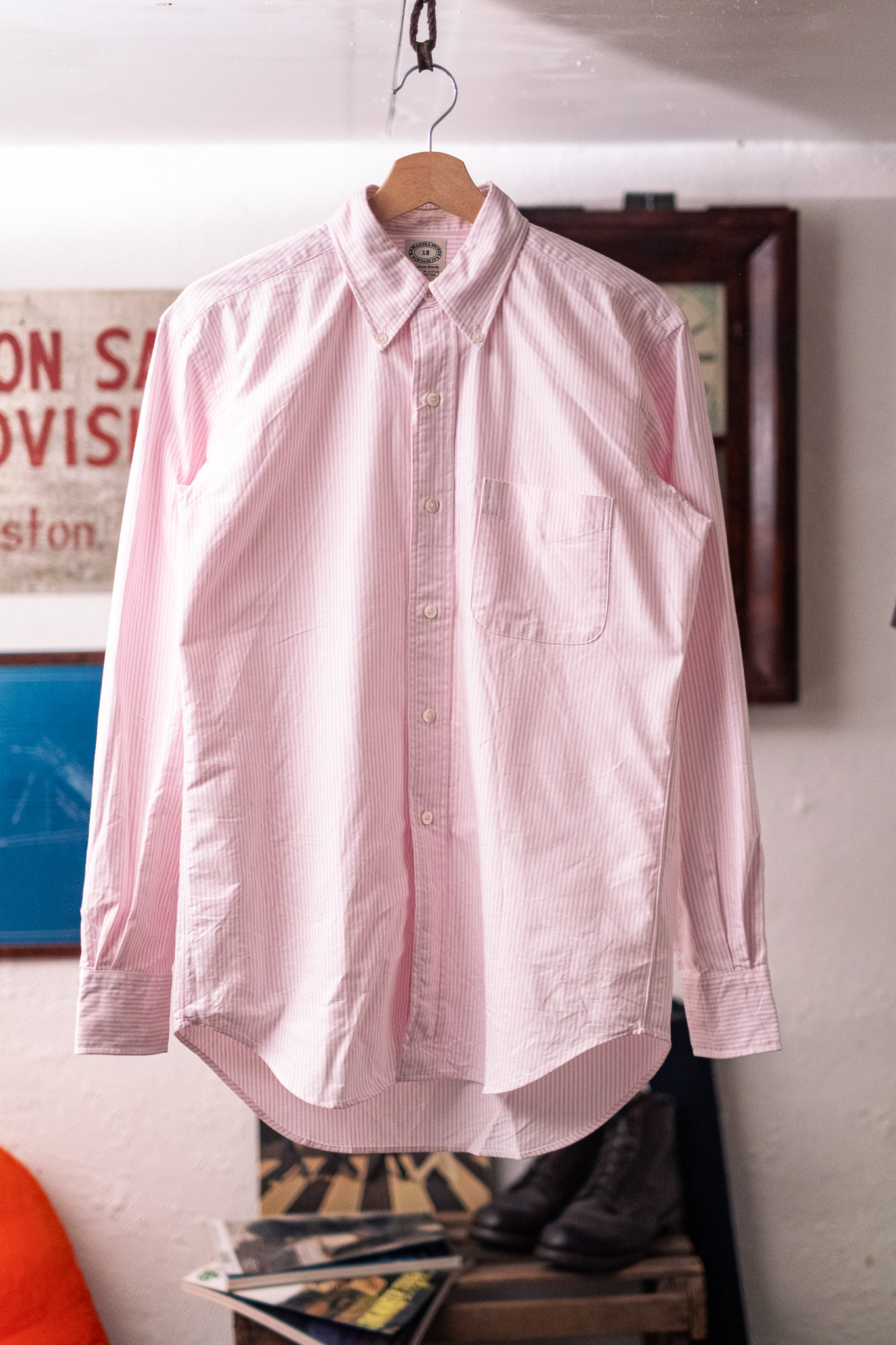 Kamakura - Vintage Ivy Fit Button Down Oxford Shirt Pink University Stripe