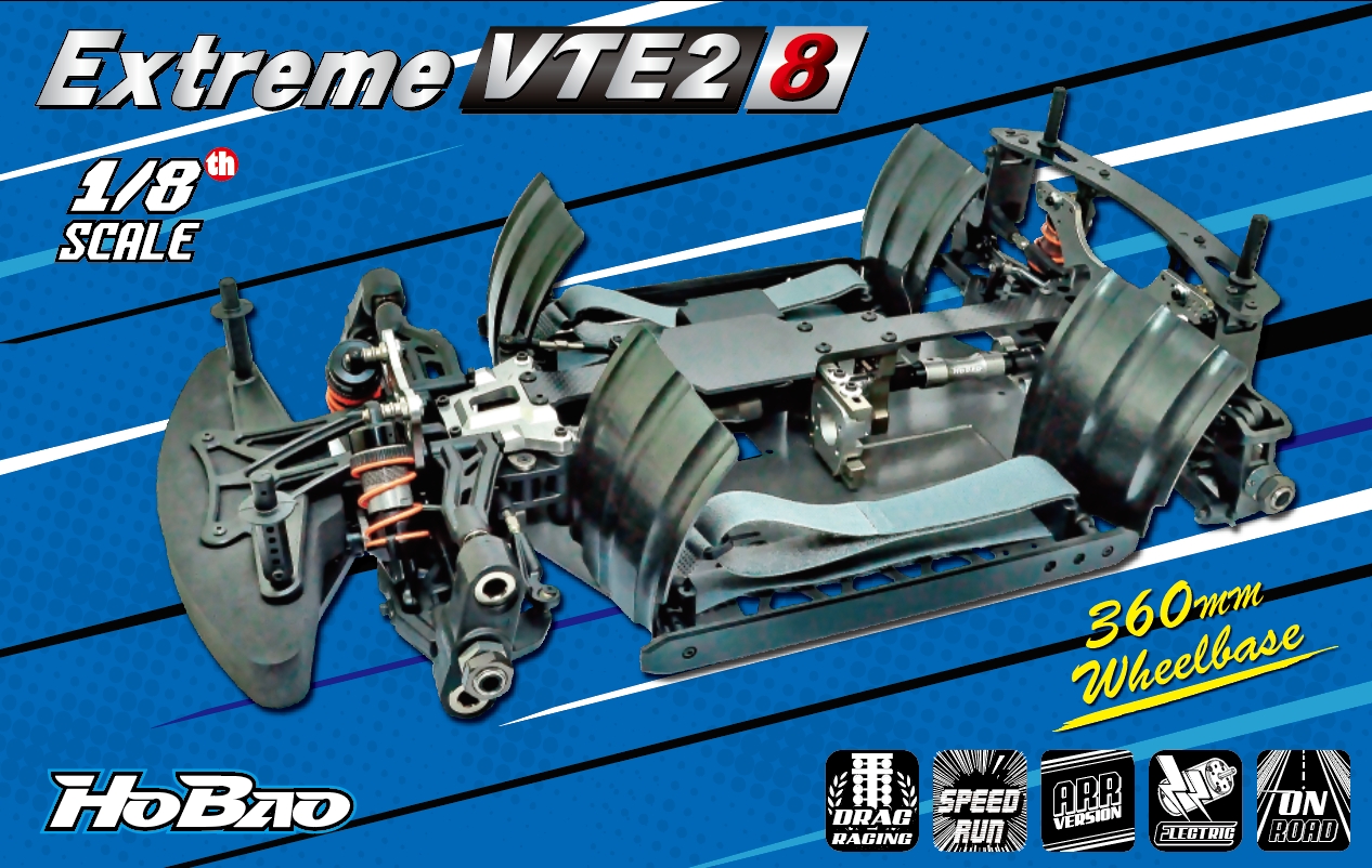 Hobao Hyper VTE2 8 On-Road Extreme Speed 1/8 Roller (without Body & Tires) - 5