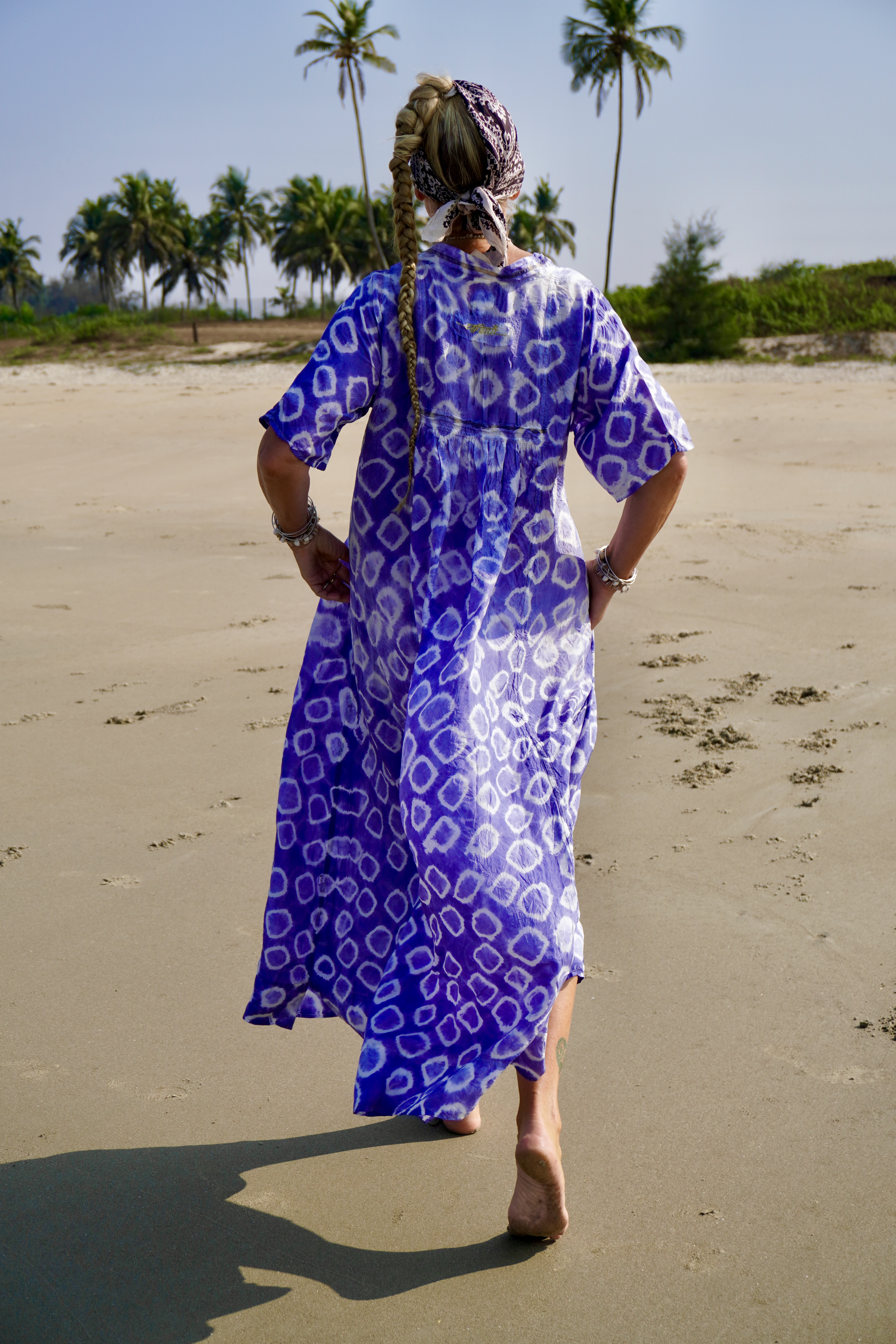ROSIE PAPI MAXI SILK BATIK DRESS PAPI BLUE  - 6