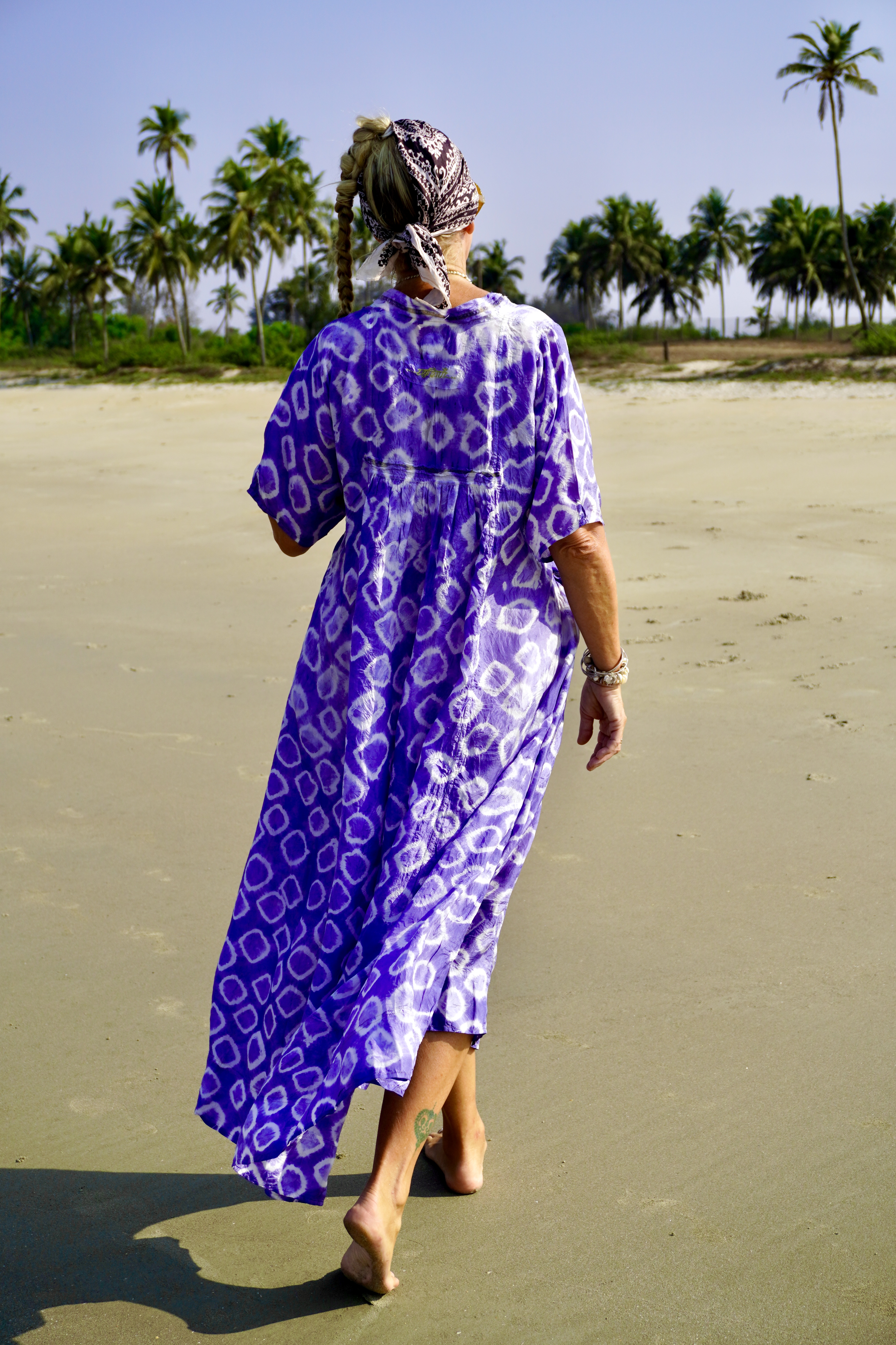 ROSIE PAPI MAXI SILK BATIK DRESS PAPI BLUE  - 7