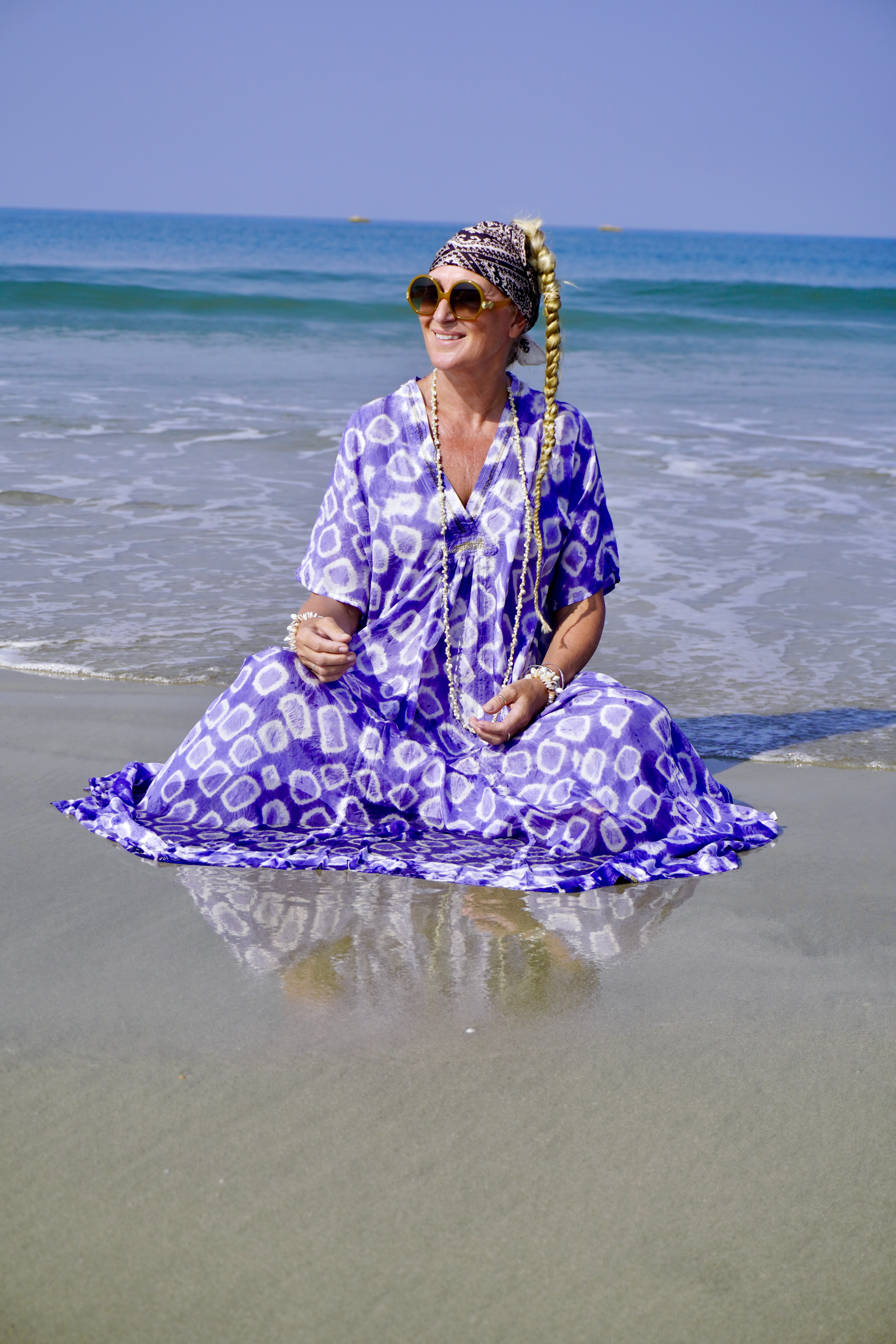 ROSIE PAPI MAXI SILK BATIK DRESS PAPI BLUE  - 3