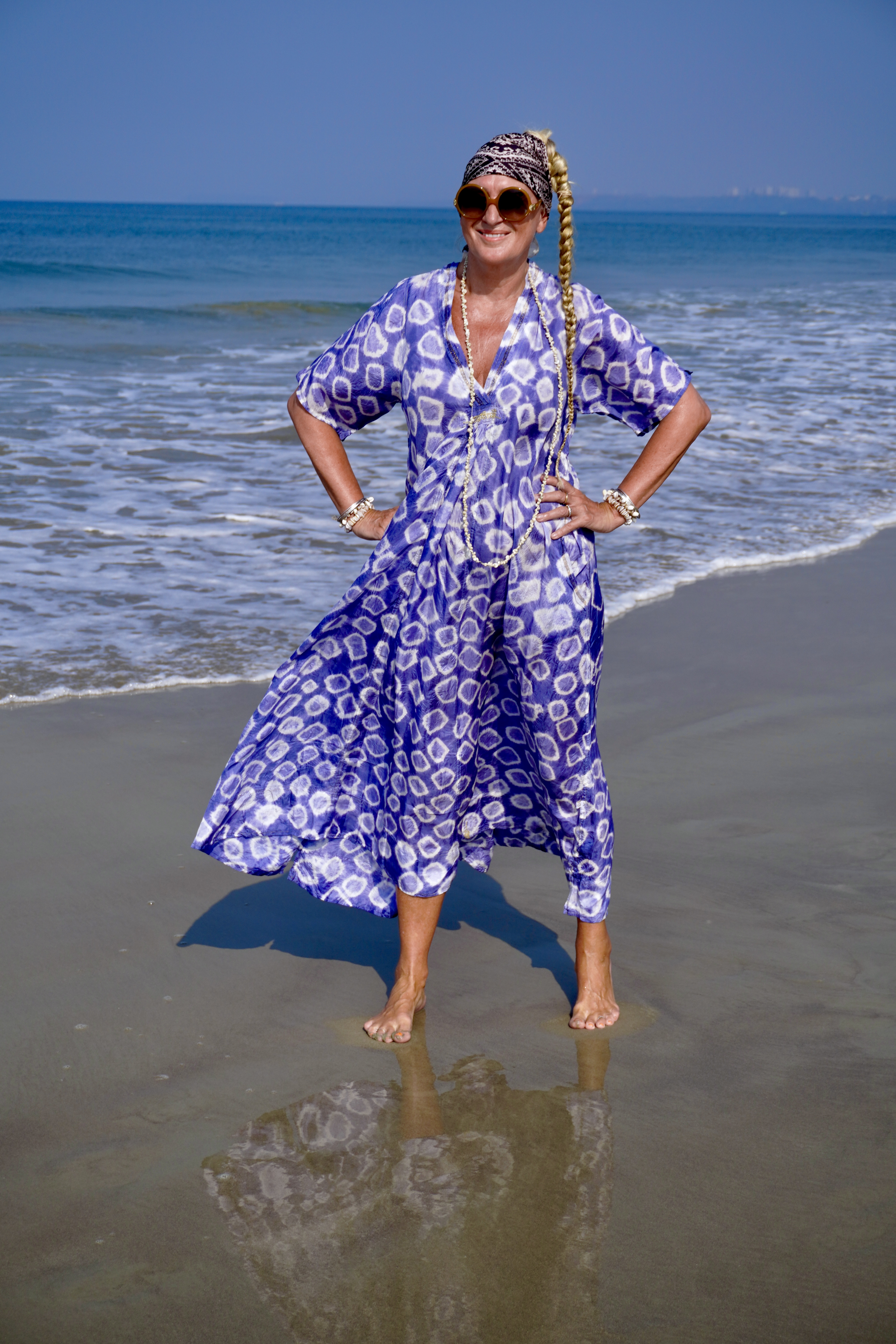 ROSIE PAPI MAXI SILK BATIK DRESS PAPI BLUE  - 4