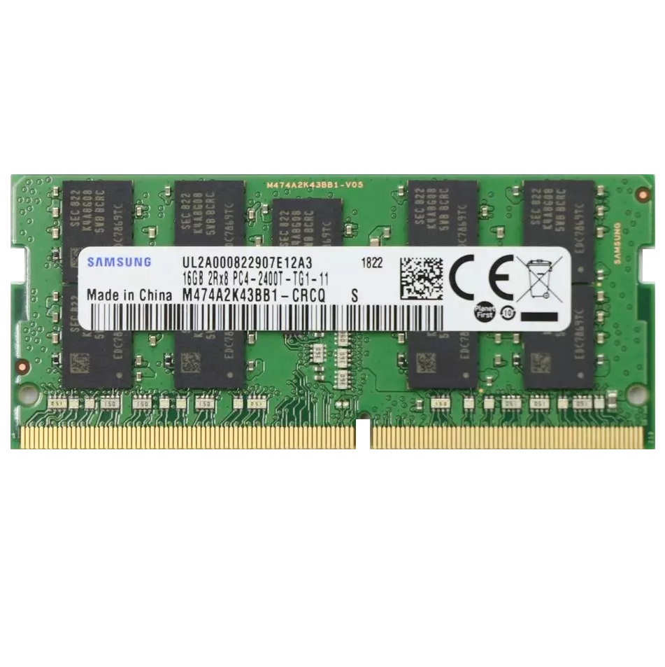 Begagnat 16GB DDR4 (1x16GB) Samsung SODIMM Server ECC 2Rx8 PC4-2400T 2400MHz RAM Minne M474A2K43BB1-CRC0Q