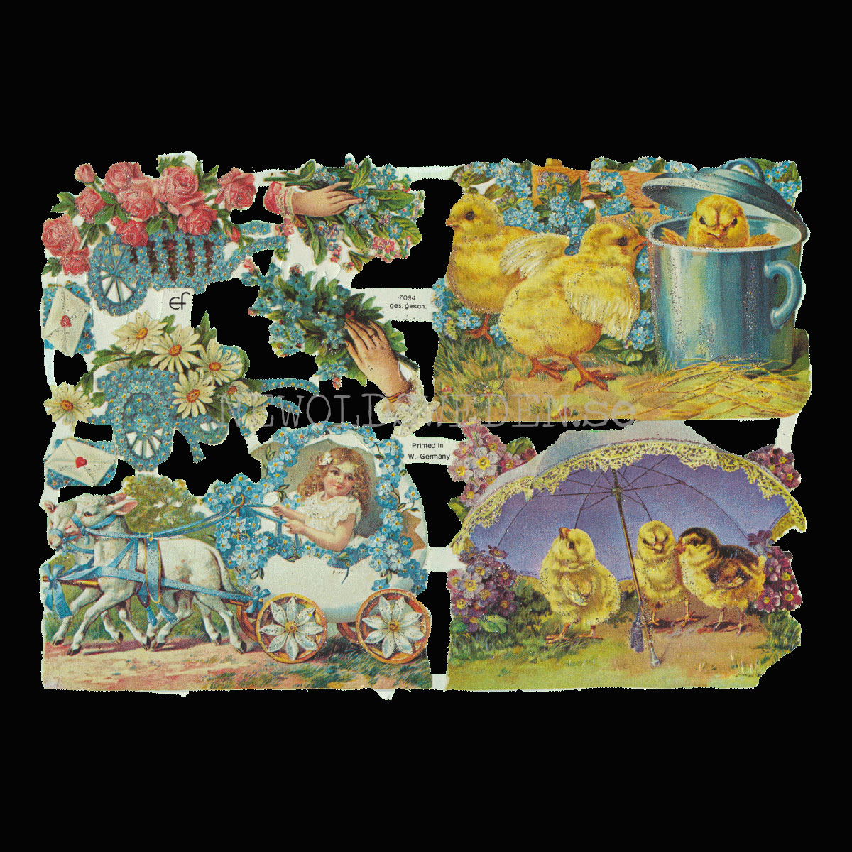 Påsk 16 x 23.5 cm - Bokmärke © Ernst Freihoff 7094 Glitter