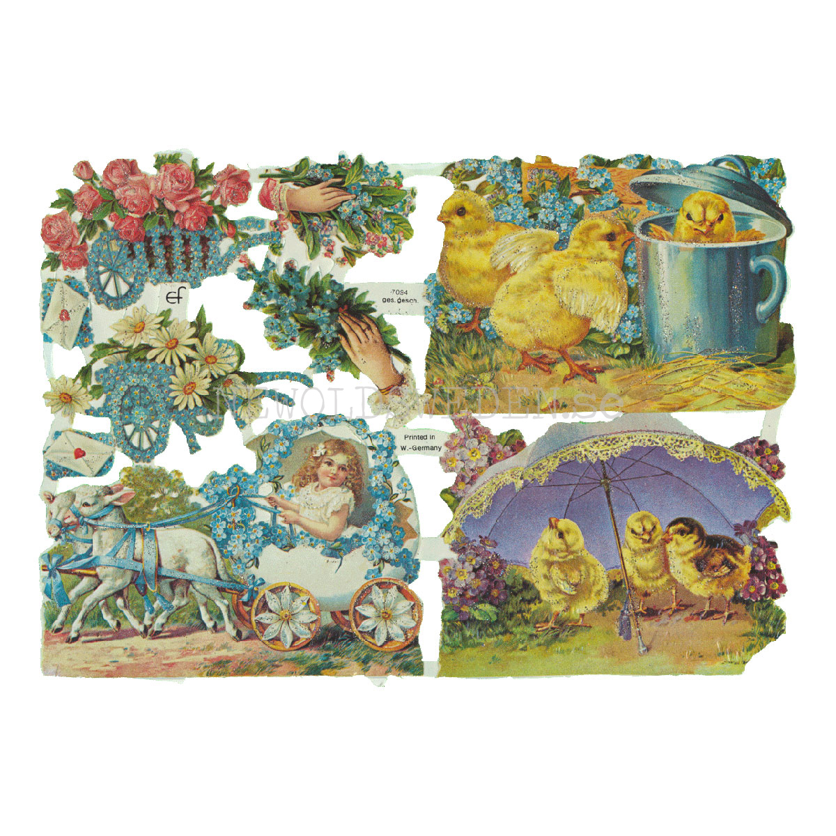 Påsk 16 x 23.5 cm - Bokmärke © Ernst Freihoff 7094 Glitter - 3