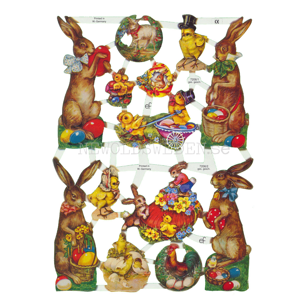 Påsk 16 x 23.5 cm - Bokmärke © Ernst Freihoff 7206/2 - 3