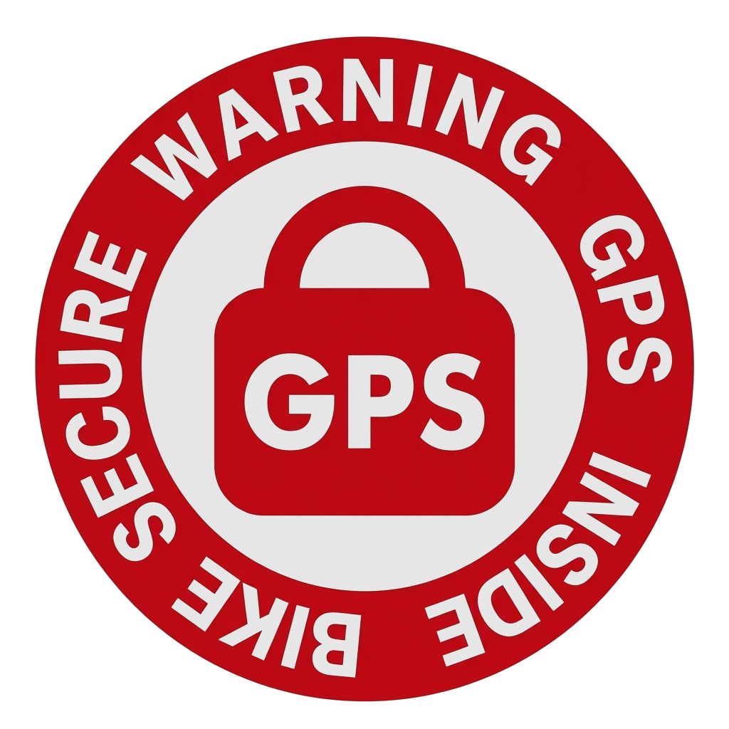 Rund dekal: BIKE SECURE - WARNING GPS INSIDE 
