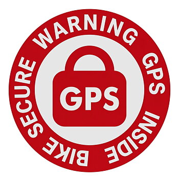 Rund dekal: BIKE SECURE - WARNING GPS INSIDE 