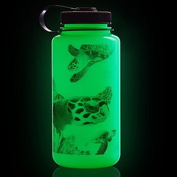 Nalgene - Glow In The Dark Black Turtle Wide Mouth 1 Liter Självlysande Vattenflaska