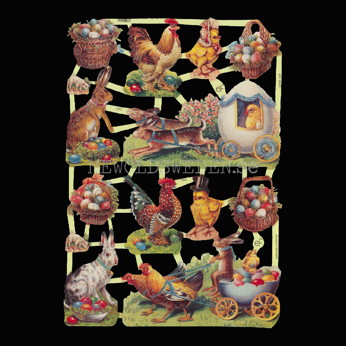 Påsk 16 x 23.5 cm - Bokmärke © Ernst Freihoff 7222 Glitter