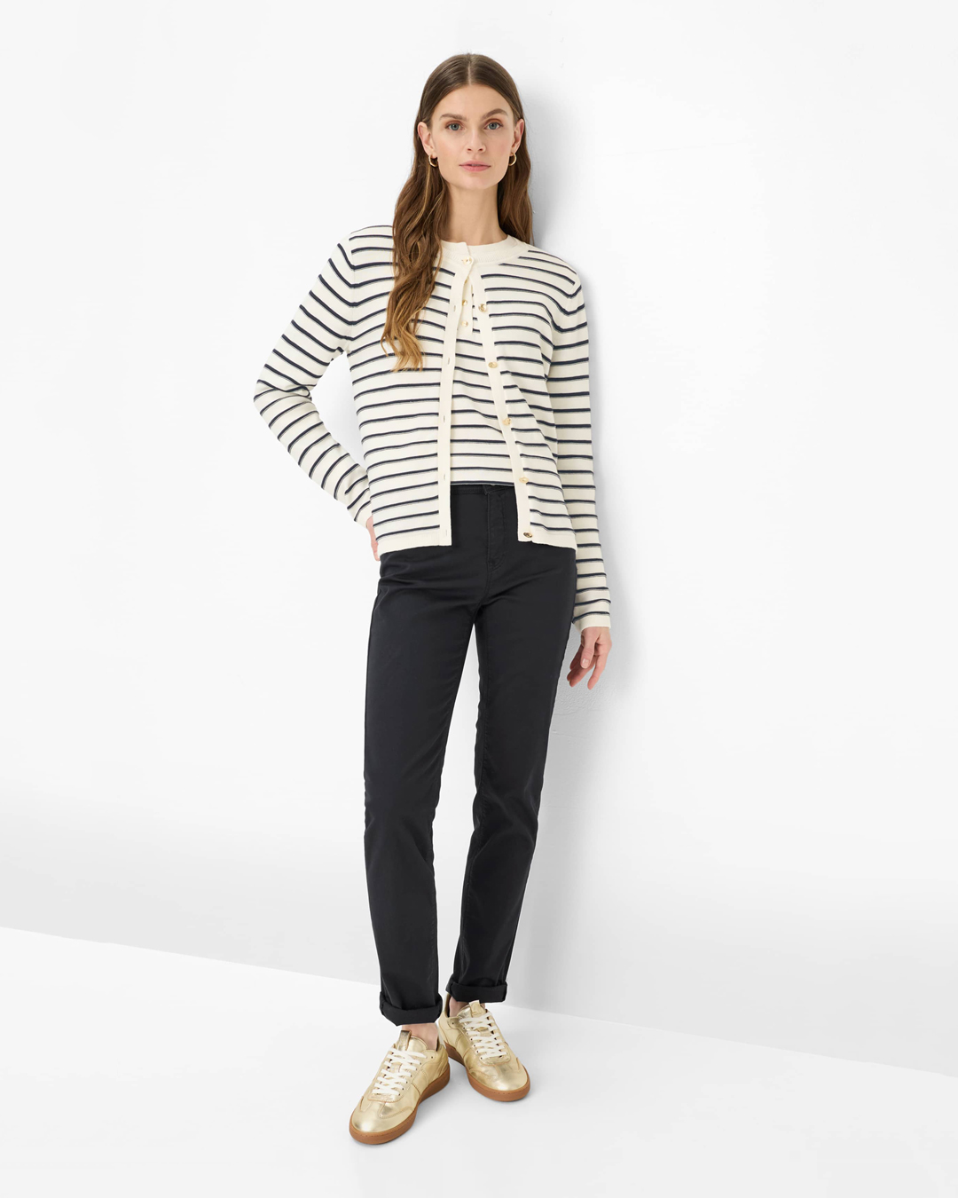 Jeans Carola bomullsblandning marinblå - 4
