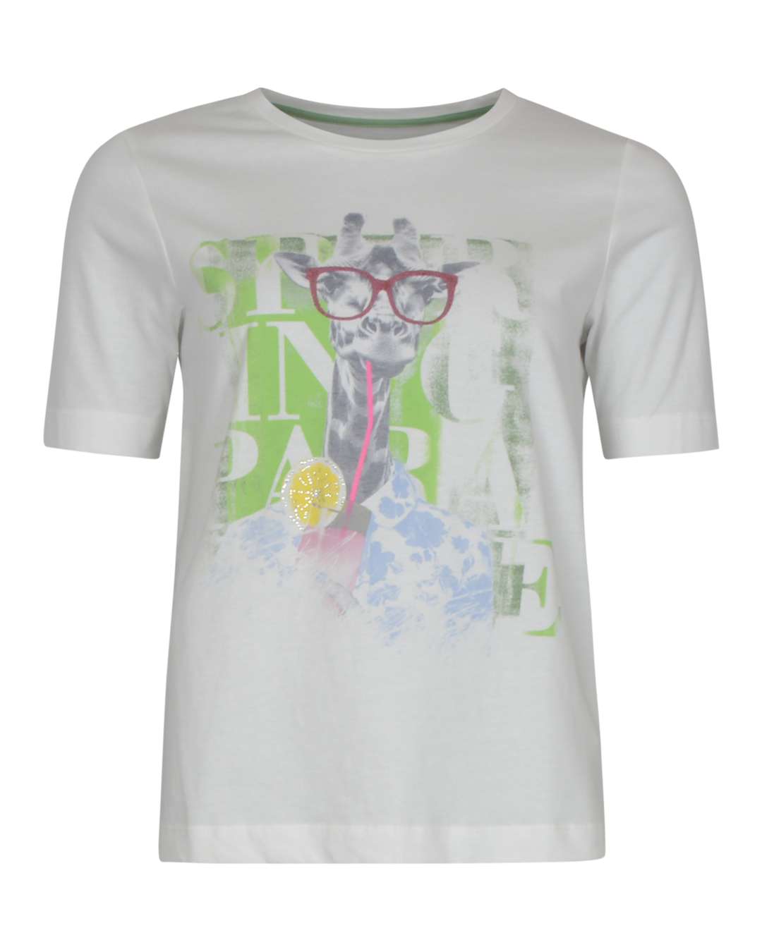 Topp mönstrad giraff spring paradise offwhite