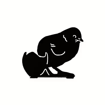 Siluett -Kyckling med ägg