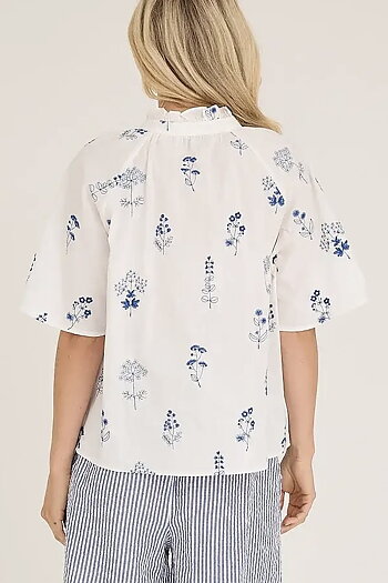 A-View -Agnelia Blouse White/Blue