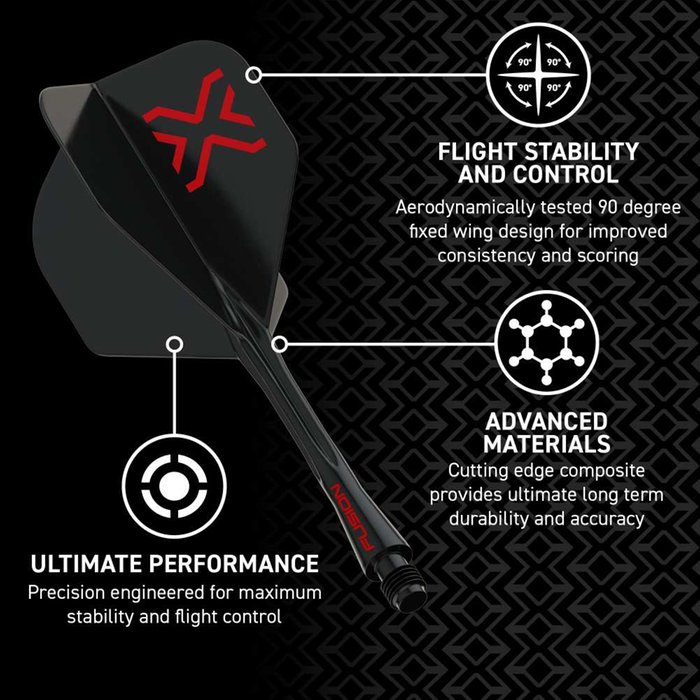 Winmau Blade X - Fusion Integrated Flight & Shaft Black - 5