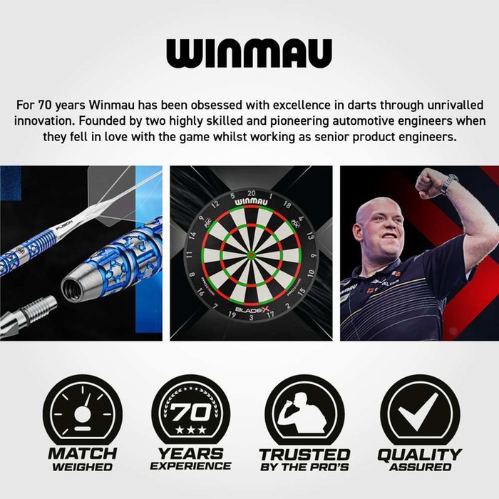Winmau Blade X - Fusion Integrated Flight & Shaft Black - 9