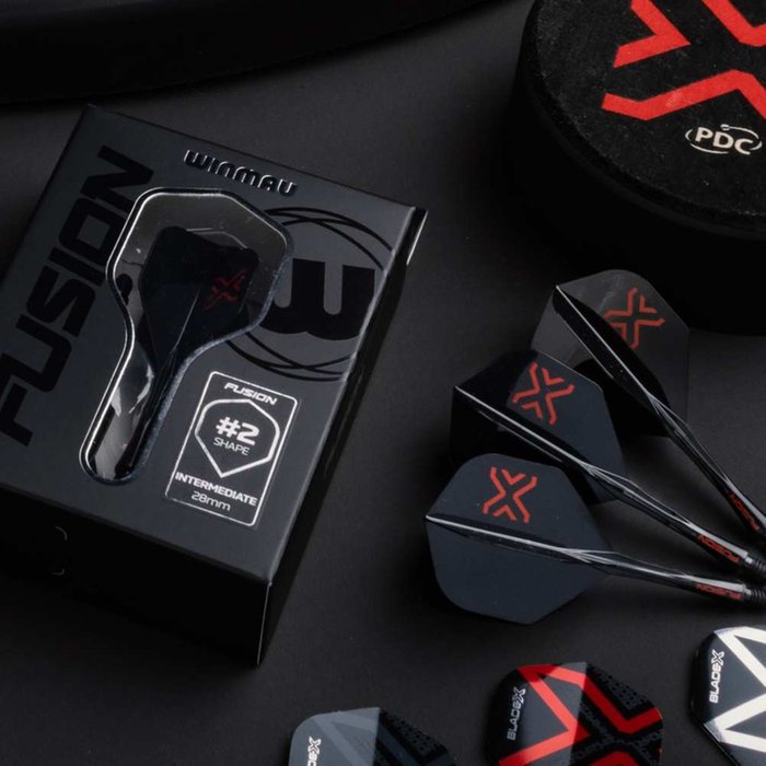 Winmau Blade X - Fusion Integrated Flight & Shaft Black - 7