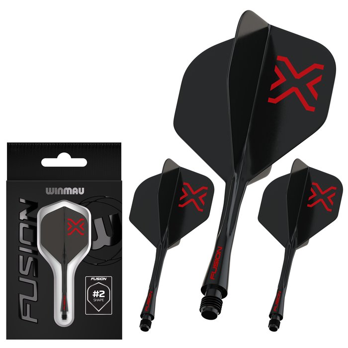 Winmau Blade X - Fusion Integrated Flight & Shaft Black - 3