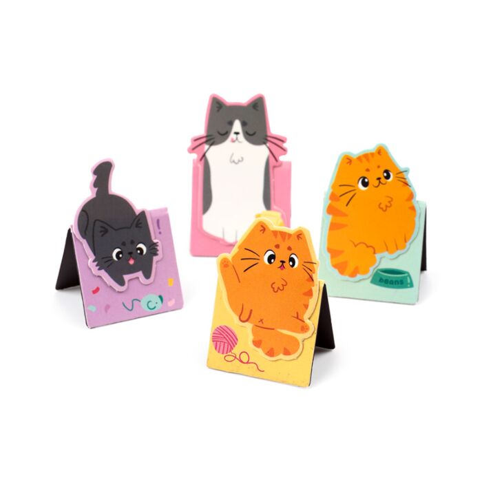 Magnetiskt Bokmärkesset med 4 bokmärken Beans & Co Cats Katt - Display med 24 st - 3