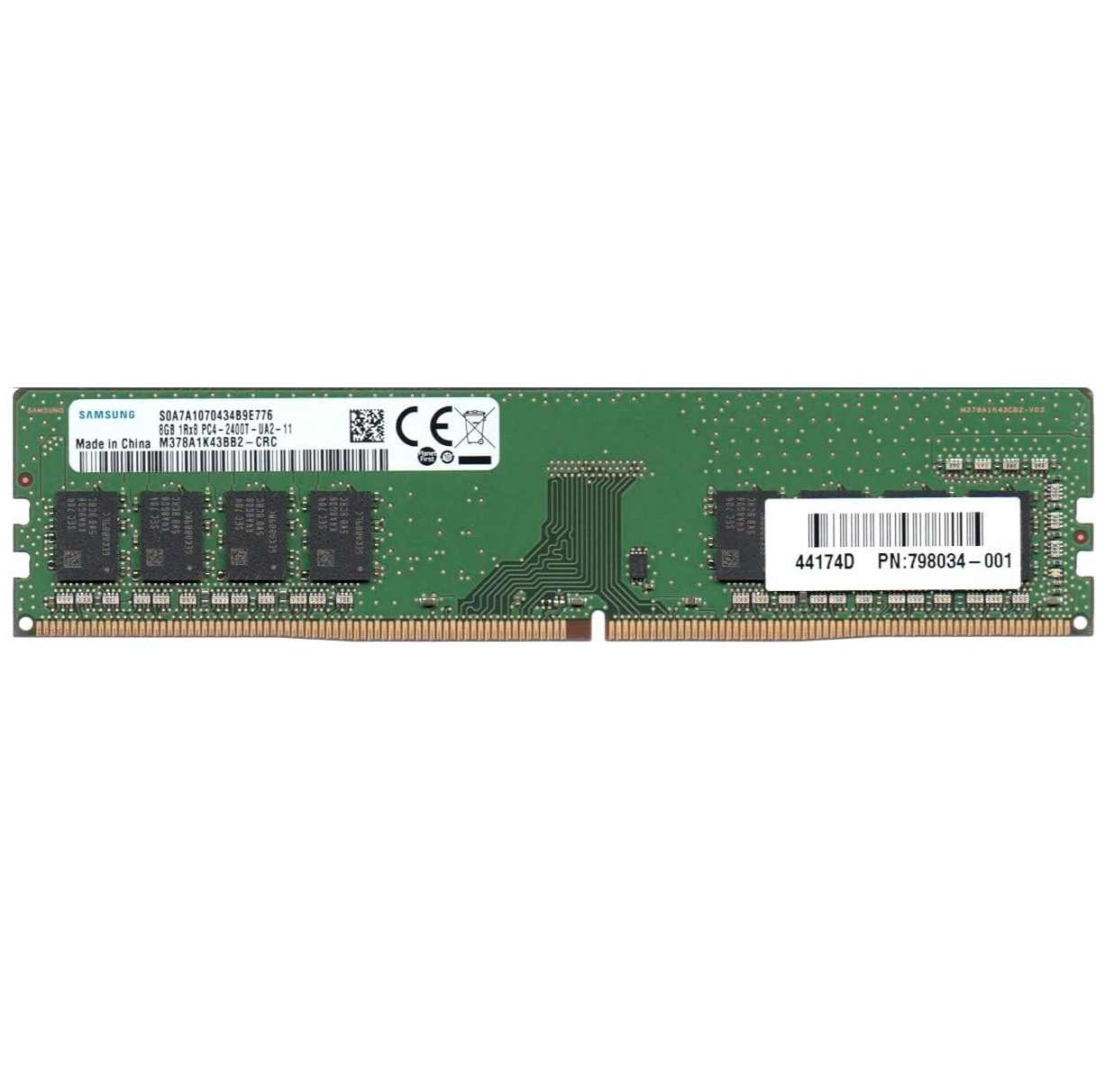 Begagnat Samsung 8GB DDR4 1Rx8 PC4-2400T UDIMM 2400 MHz Non-ECC M378A1K43BB2-CRC Ram Minne