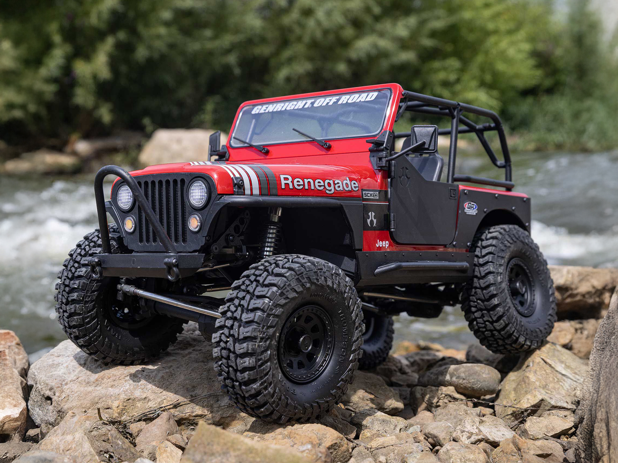 Axial 1/10 SCX10 III Jeep CJ-7 4X4 RTR Brushed Rock Crawler, Red - 28
